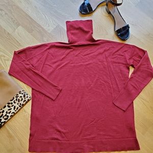 JCrew Sz XS Red 100% Merino Wool Turtleneck